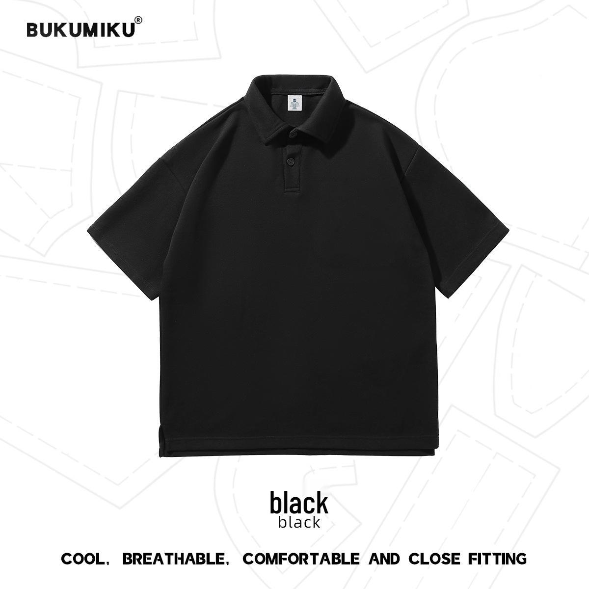 

2026 Heavyweight 290g Drop Shoulder Polo Shirt - Japanese Street Style Trend S (90-110 lbs)