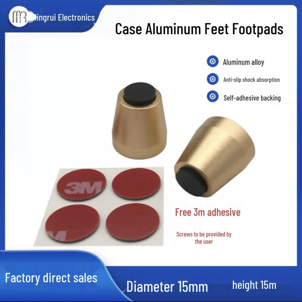 15x7 Aluminum Alloy Shock Absorbing Speaker Amplifier Feet Pads for Home Ceramic Cooktop, Anti-slip Nails