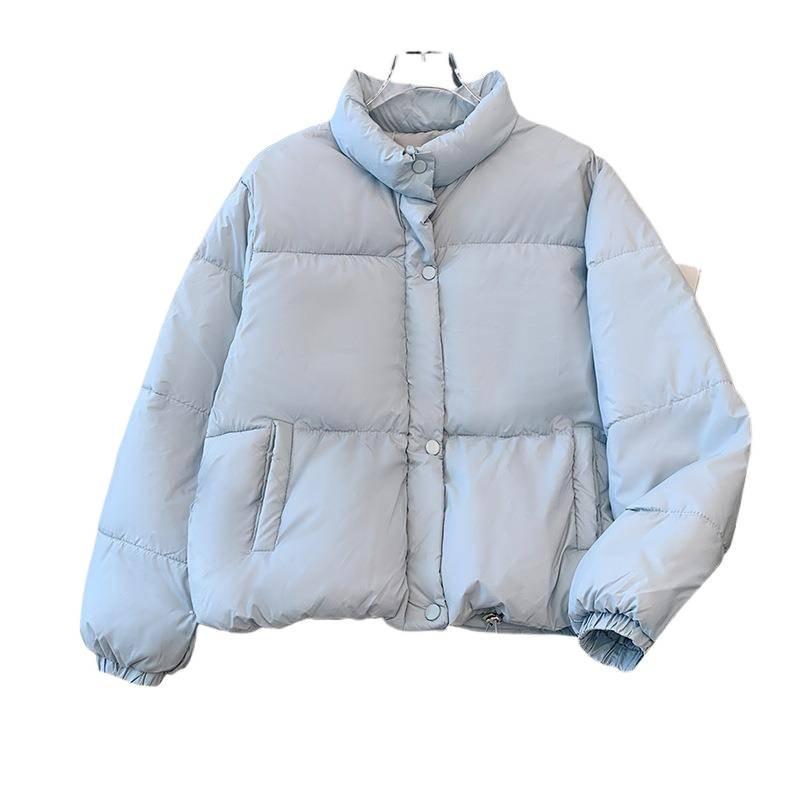 Winter New Short Design Solid Color Cotton-padded Jacket Women's Winter Bread Coat Thickened Cotton-padded Jacket Cotton-padded Yellow.