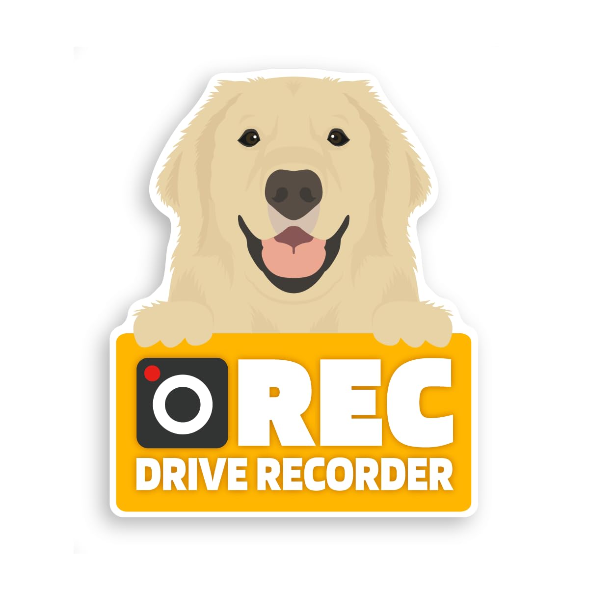 

Takasu Shoten Dash Cam Magnet Car Sign Sticker Sticker Car Rear Warning Recording Dog Cat (Golden Retriever)