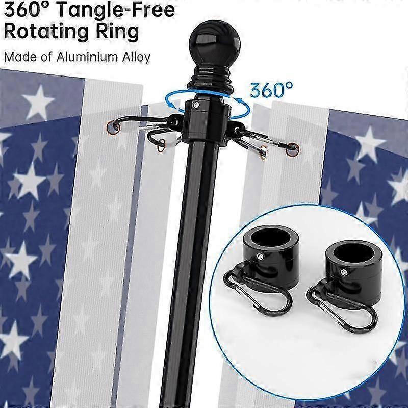 6 FT Stainless Steel Upgraded Bracket Flag Poles forOutsideHouse Residential or Commerical Tangle Free Flag Pole Kit