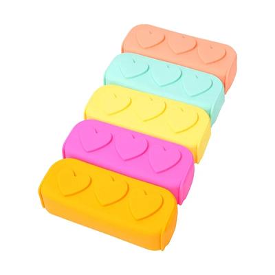 Schreibwaren Aufbewahrung Bleistift Fall Mini Silikon wasserdichte Stift Tasche Liebe Reißverschluss Reisetasche Frauen Mädchen zurück zur Schule