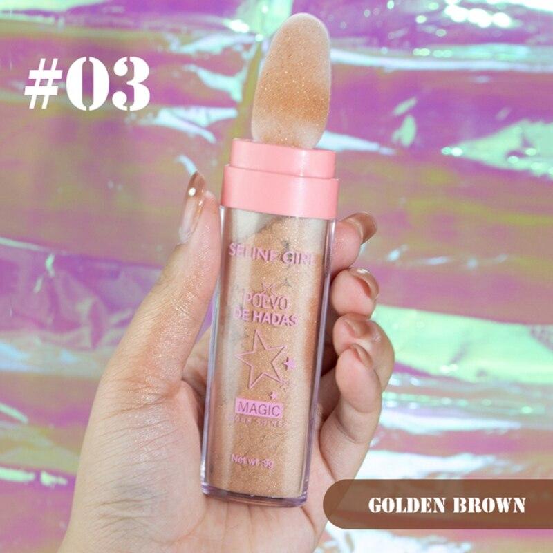 3 Colors Face Body Shimmer Highlighter Powder Shimmer Contour Blush Brighten Skin Tone Lightweight Neck Leg Makeup