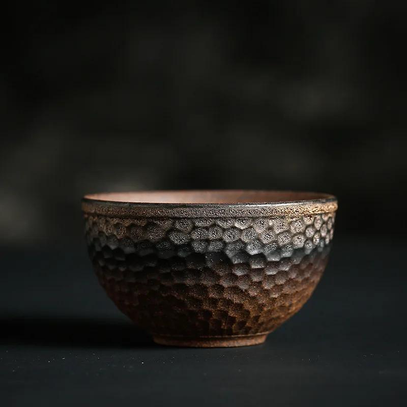 Retro Kiln Change Ceramics Master Cup Handmade Coarse Pottery Teacup Tasting Mug Tea Bowl Meditation Cup Tea Ceremony Drinkware