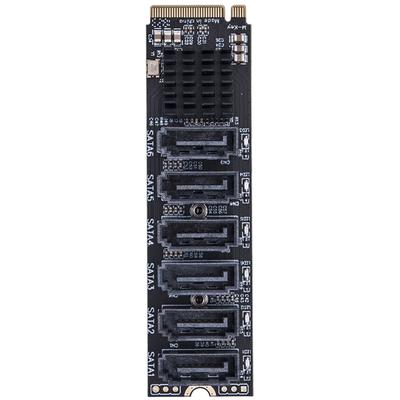 Erweiterungskarte M.2 auf SATA 3.0 Adapterkarte M.2 MKEY PCI-E Riser-Karte 5/6 Port NVME auf SATA Konverter Unterstützt PM-Funktion