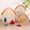 Chinese Style Villa Acrylic Gem Block Set: Trio of Rainbow Houses for Kids' Rooms