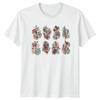 Boho Botanical Line Art Floral Womens T-Shirt Nature Birthday Gift For Her