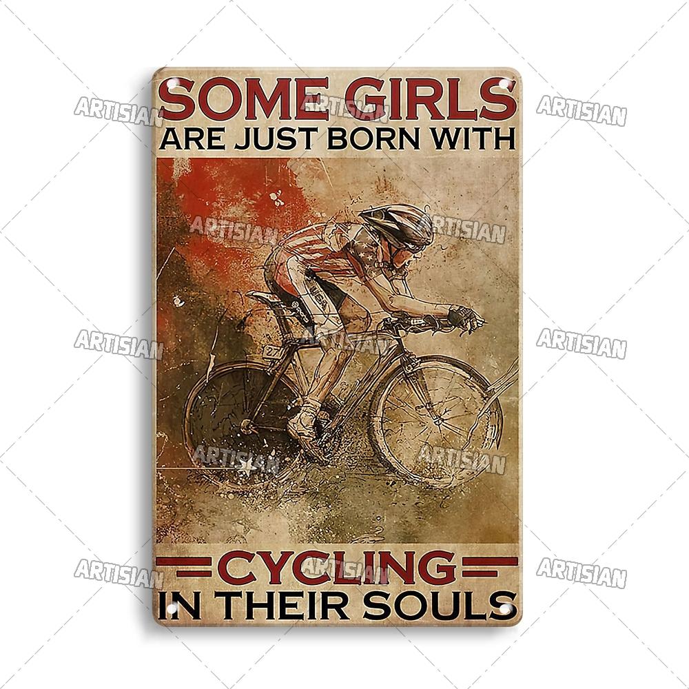 Artisian Cycling Metal Sign Bicycle Tin Plaque Bike Decorative Poster Wall Decor Garage Bar Pub Club Hotel Cafe Kitchen Home