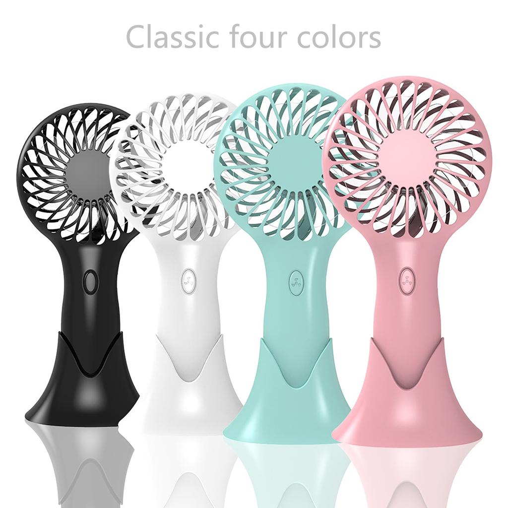 Handheld Fan Portable Rechargeable Battery Operated Desktop With Base 3 Modes For Home Travel Outdoor