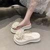 Fashion 2025 New Slippers for Women's Summer Fashion Platform Flip Flops Anti Slip Thick Bottom Seaside Vacation Flower Beach Shoes