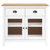 vidaXL Sideboard Hill Weiß 90x40x80 cm Massivholz Kiefer