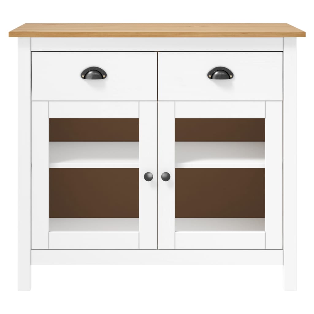 vidaXL Sideboard Hill Weiß 90x40x80 cm Massivholz Kiefer