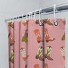 Western Style Shower Curtain Pink Color Boot Print Pattern Waterproof Washable Bathroom Decorative Curtains For Home Decoration