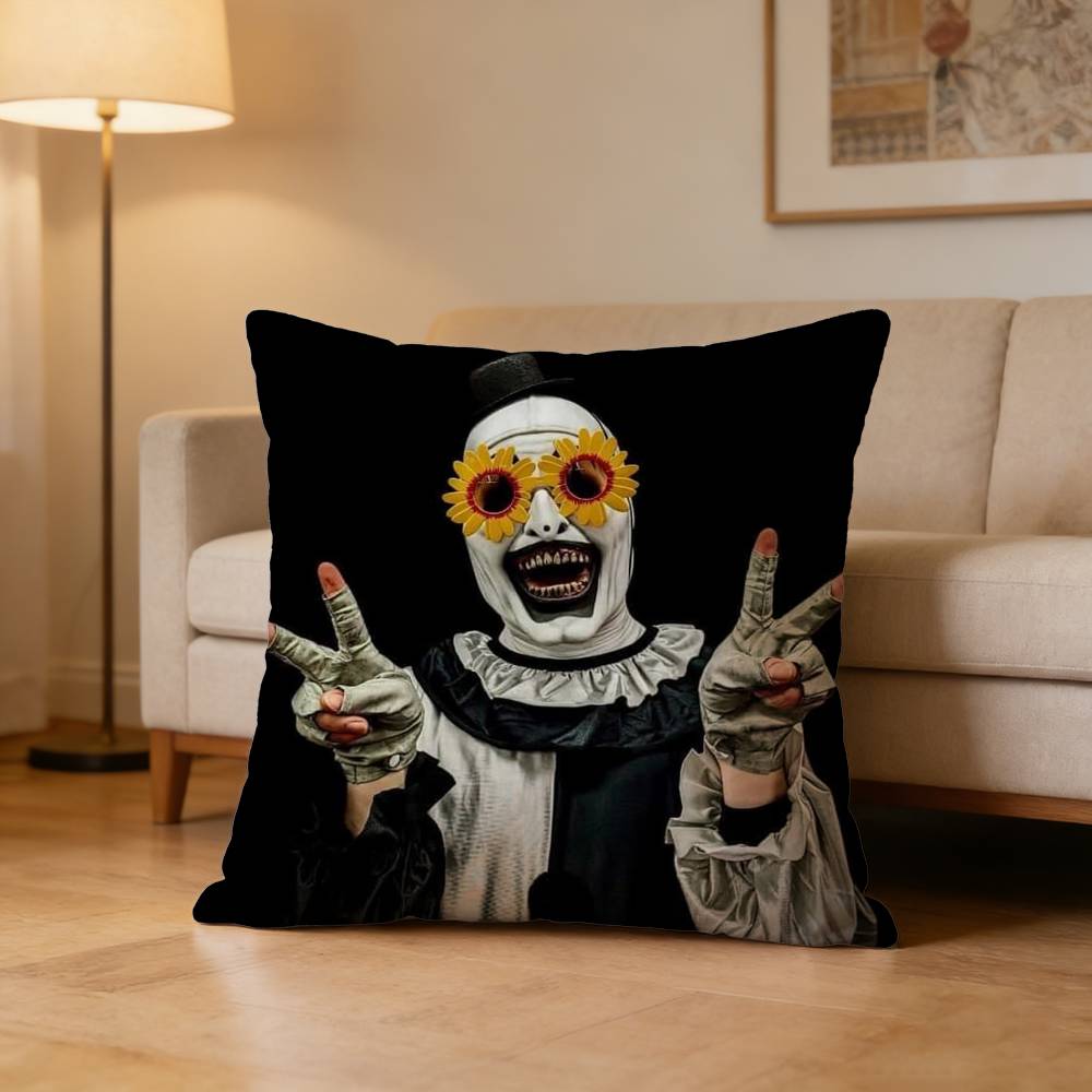 Horror Movie Terrifiers Pillow Case Pattern Printed Pillowcase For Living Room Sofa Cushion Cover