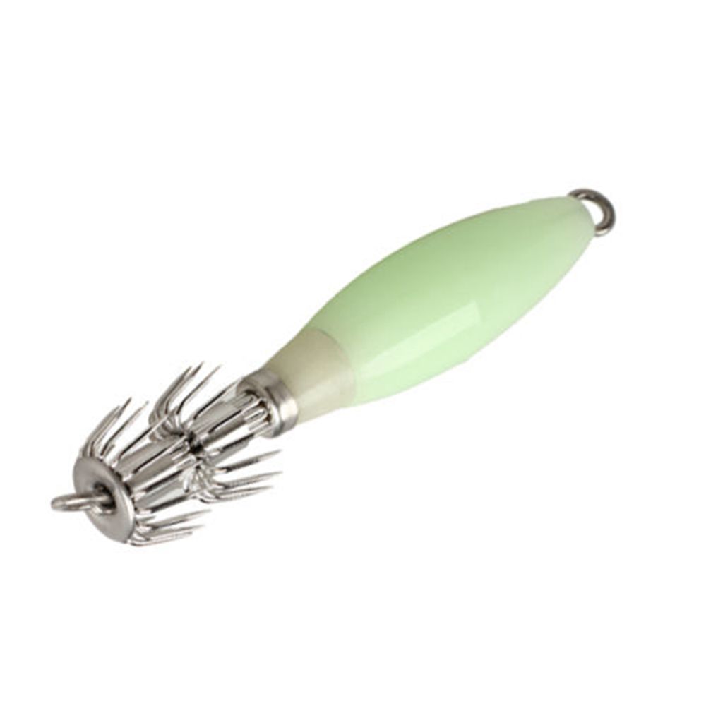 1/5PCS Noctilucent Jigs Luminous Squid Hook Wood Shrimp Lures Fishing Tackle Octopus Bait