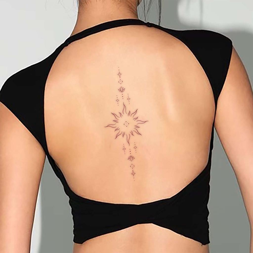 Simple Niche Tattoo Sticker Waterproof Women'S Long-Lasting Line Sun Pendant Line Tattoo Sticker