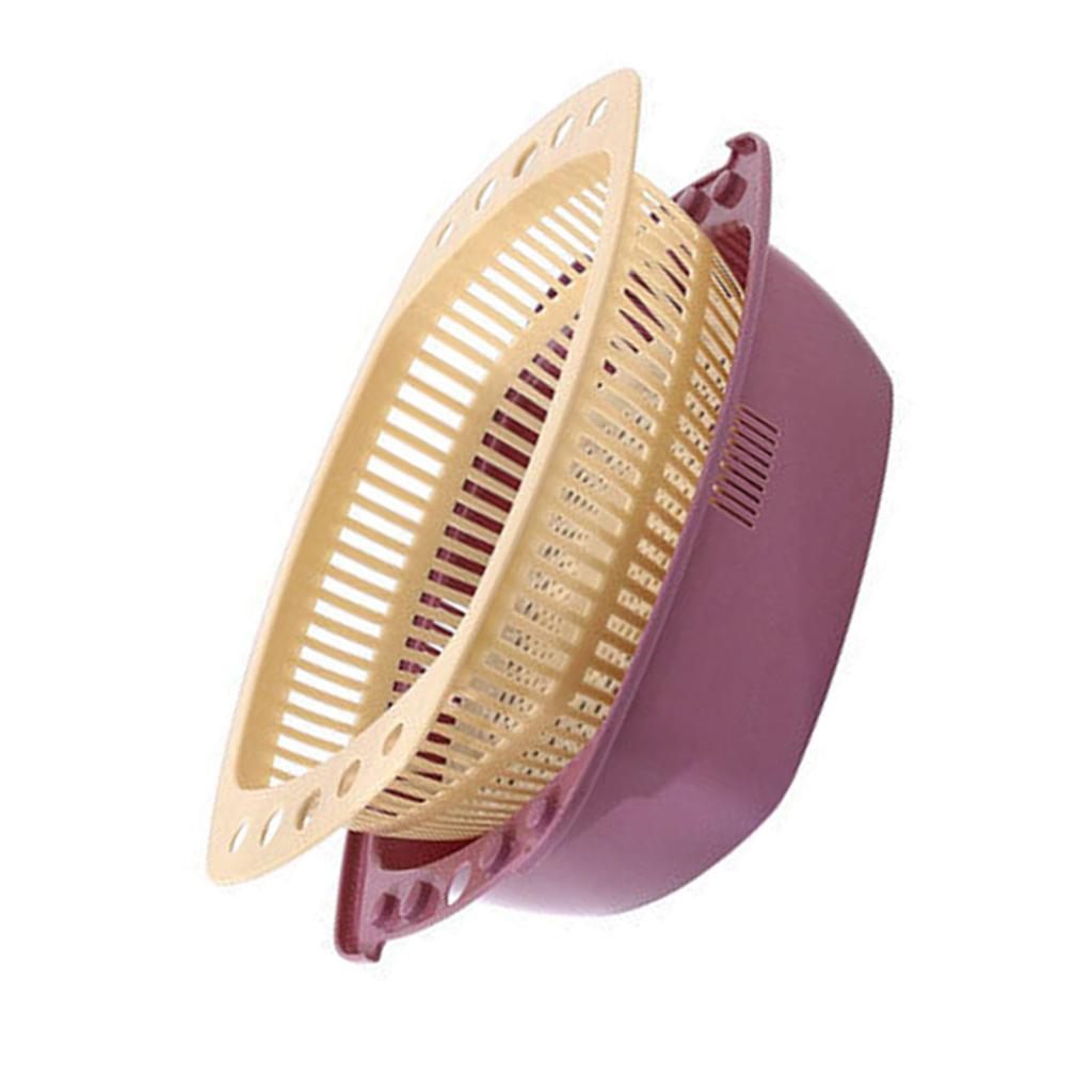 2pcs Vegetable Washing Basket Double Layers Fruit Washing Drying Drain Basin Basket for Household
