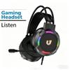 Wired Gaming Over-Ear Headphones with RGB Light, 3.5mm Jack, Noise Canceling Mic, 2M Cable, Immersive Sound for PS4 PS5 Xbox