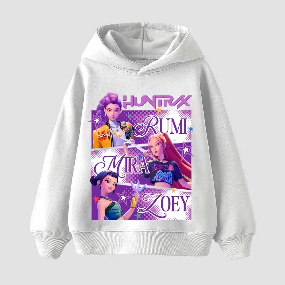 KPop Demon Hunters Hoodie Fashion Rumi Sweatshirt Pullover Cute Long Sleeve Autumn Boys Girls Cartoon Y2K Hoody Sportswear