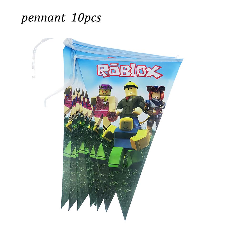Roblox Birthday Party Decorations Supplie Game Celebration Balloons Disposable Tableware Cup Plate Baby Shower Toys Round Sensory Compression Bouncy