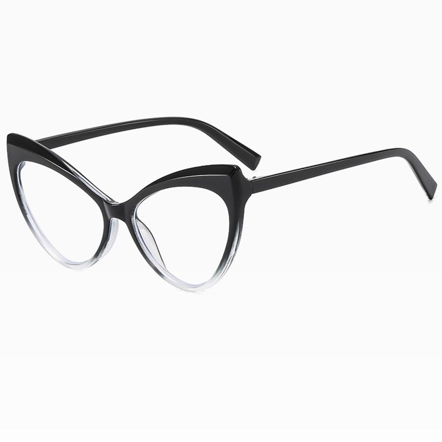 Dreieckiges Cat-Eye-Brillengestell mit großem Rahmen