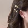 Sweet Cool Bow Metal Small Hairpin Side Ear Clip Forehead Traceless Bangs Broken Hair Clip Hairpin Hair Accessories