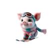 Interior Decor Car Acrylic Pendant With Cartoon Pig Skiing Design For Vehicles