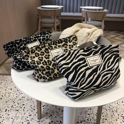 Große Damen-Kosmetiktasche mit Leopardenmuster, aus Segeltuch, wasserdicht, mit Reißverschluss, Make-up-Tasche, für Reisen, Waschen, Make-up, Organizer, Beauty-Case