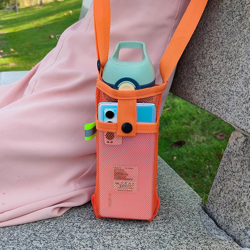 Lekki Pokrowiec na Bidon Sportowy Siatkowy Rękaw na Kubek Etui z Paskiem Etui na Telefon Komórkowy Widoczne Etui Akcesoria do Aktywności na Świeżym Powietrzu Kemping