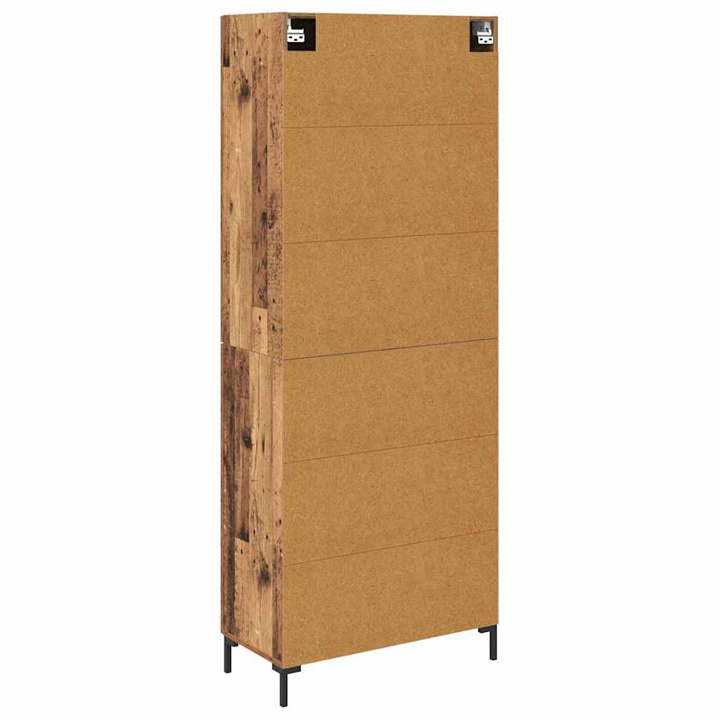Wall Mounted Highboard Reclaimed Wood Look 69.5 x 34 x 180 cm Engineered Wood
