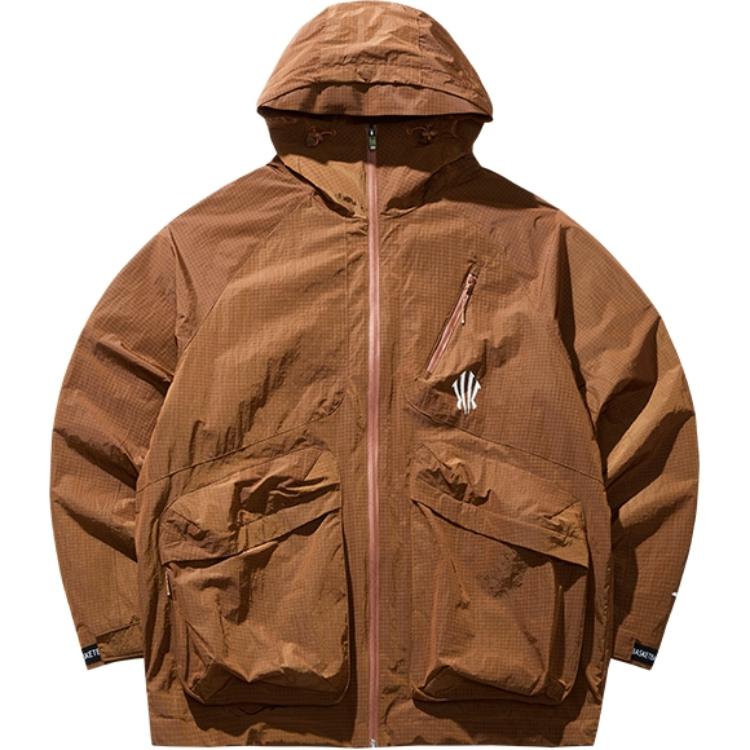 ANTA Kyrie Irving Series Outdoor Hooded Woven Sports Jacket Brown Men 172441604N-1 XL