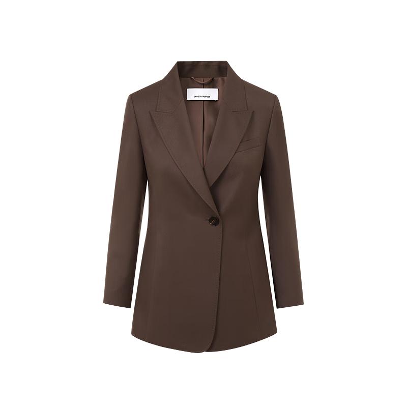 

Elegant Wool Blend Notched Lapel Blazer XL