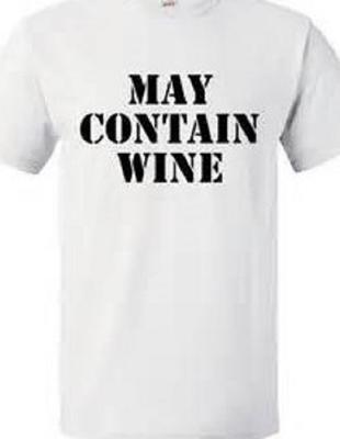 Kann Wein enthalten T-Shirt Tee Lustig Unisex Small-5XL Alkoholtrinker Party