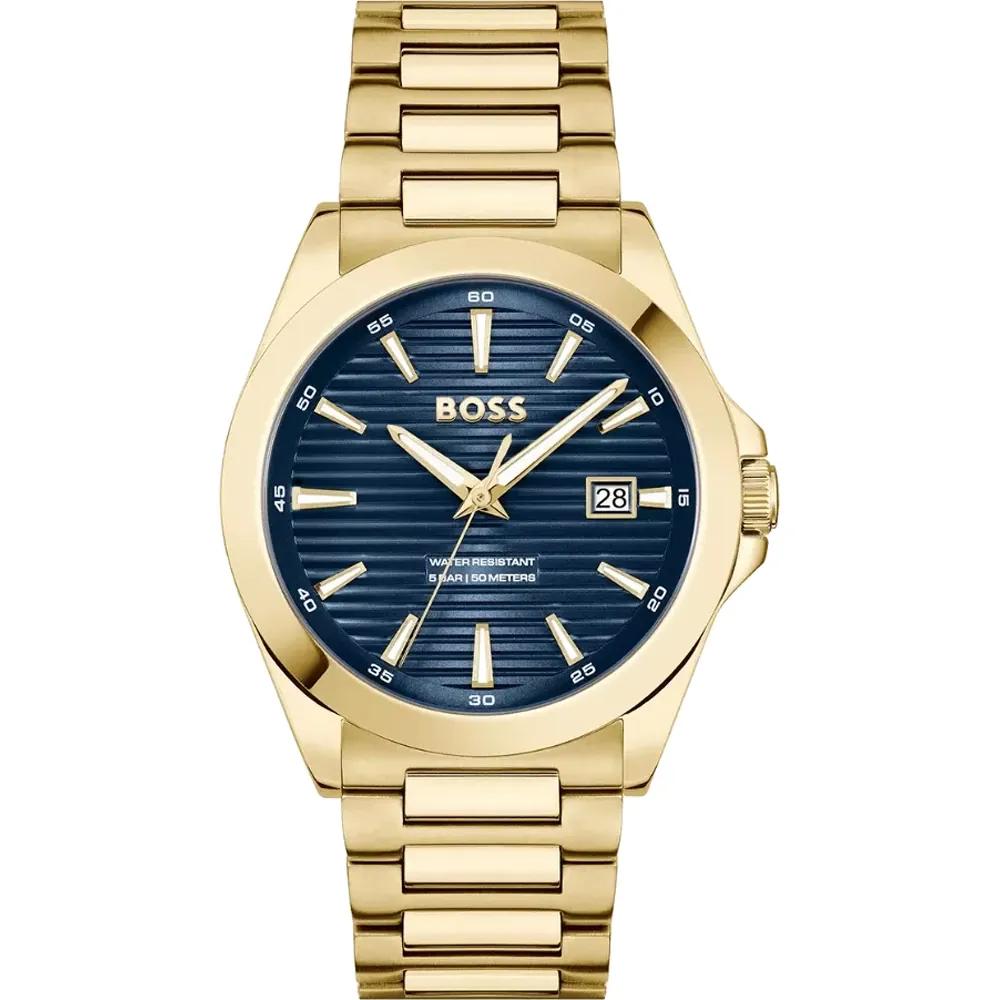 BOSS Strike Blue Dial Gold Stainless Steel Men s Quartz Watch 1514172 синий