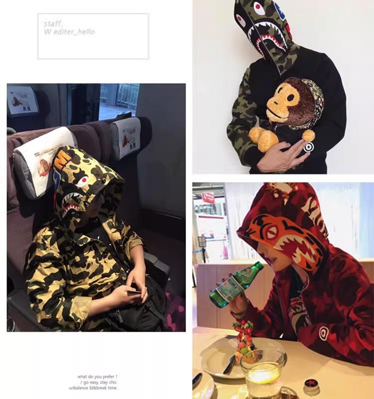 Trendy APE Hooded Sweatshirt - Shark Camouflage Zipper Jacket, Parent-Child Version