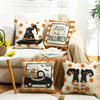 New Halloween Letter Print Pillow Case Sofa Cushion Bedroom Bedside Backrest Nap Pillow Case