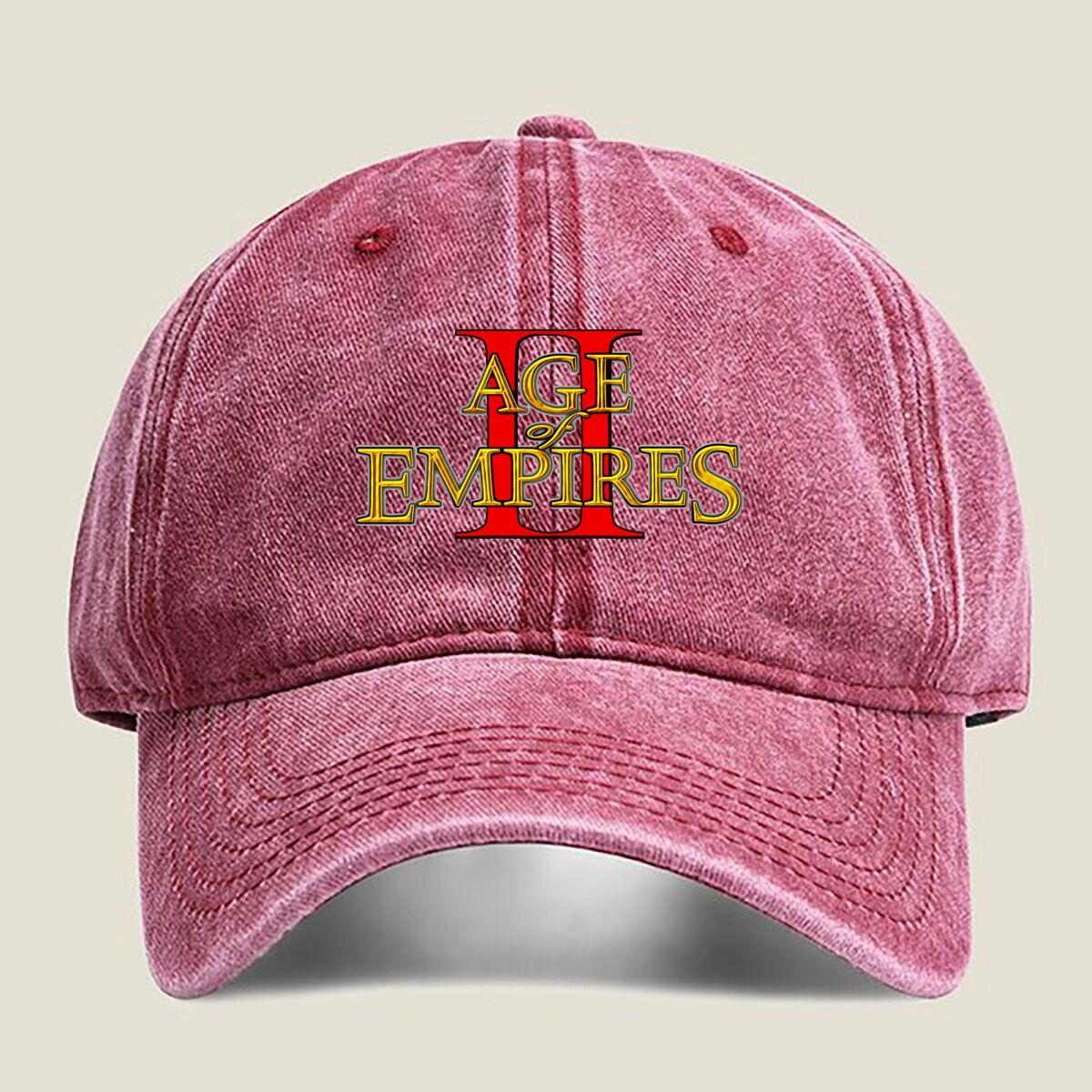 Age of Empires II Logo Fashion Washed Baseball Cap Hat Outdoor Activities One Size