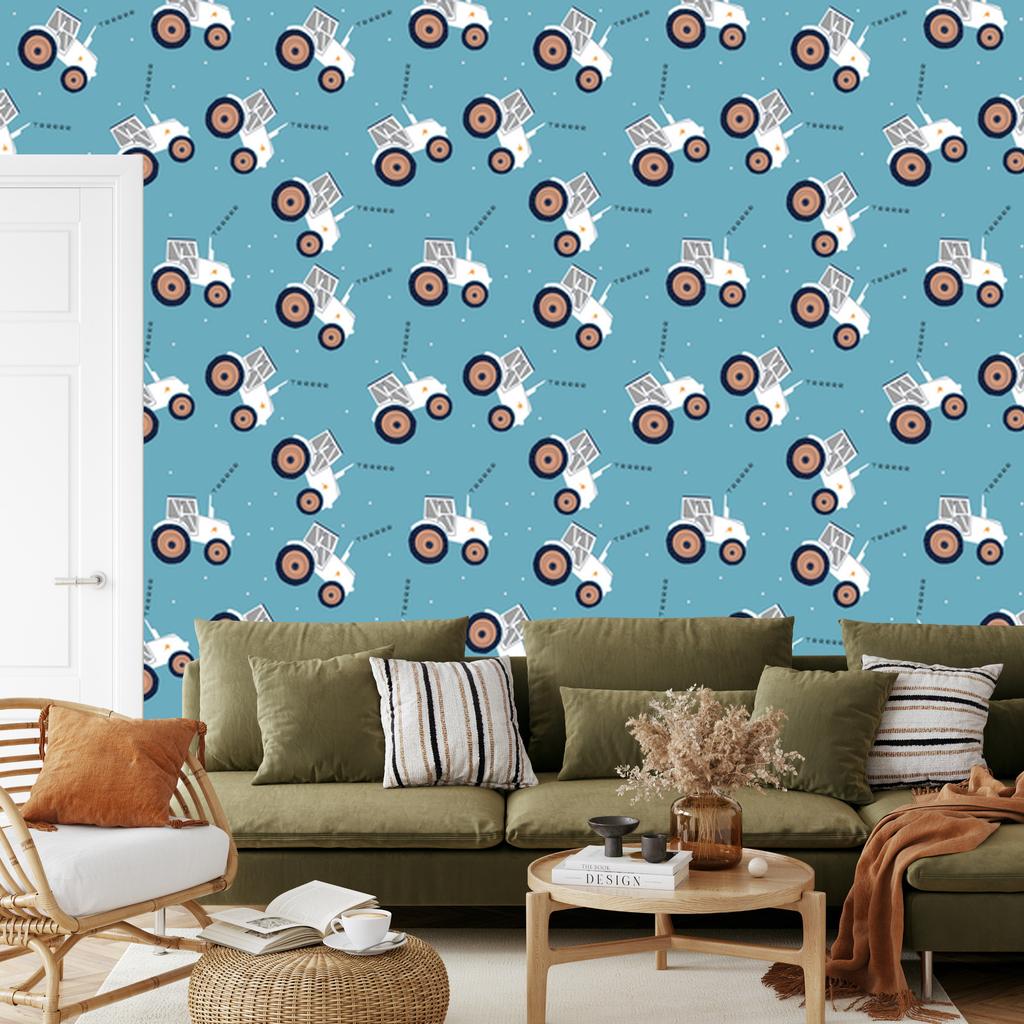 Tractors with stars wallpaper for living room and bedroom 50x1000