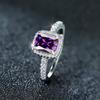 Luxury Female Purple Zircon Stone Engagement Ring Charm Silver Color Wedding  For Women