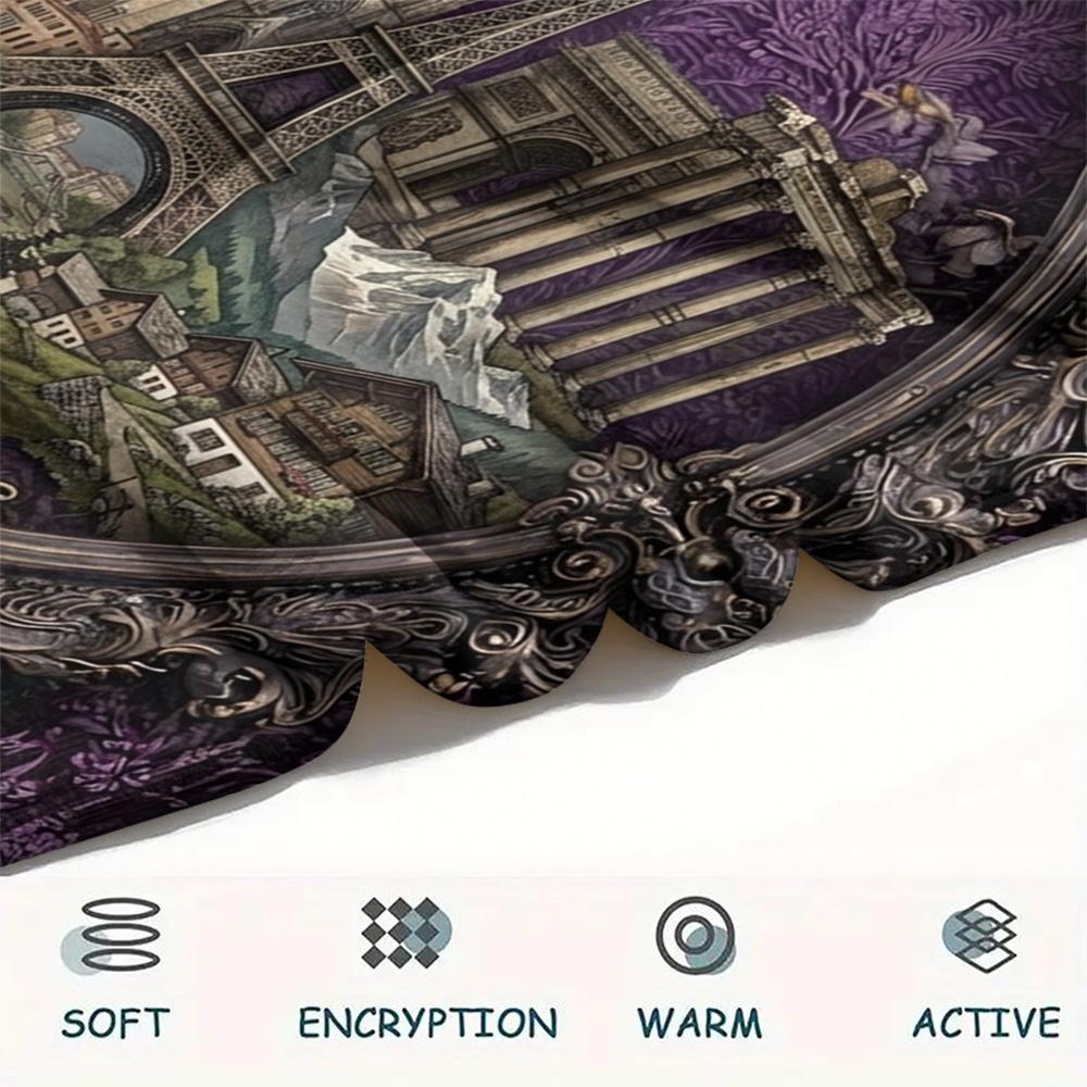 1Pc Alien Earth Print Flannel Blanket, High Quality Comfortable for All Seasons, Home Decor, Warmth and Comfort, Perfect for Christmas Gifts