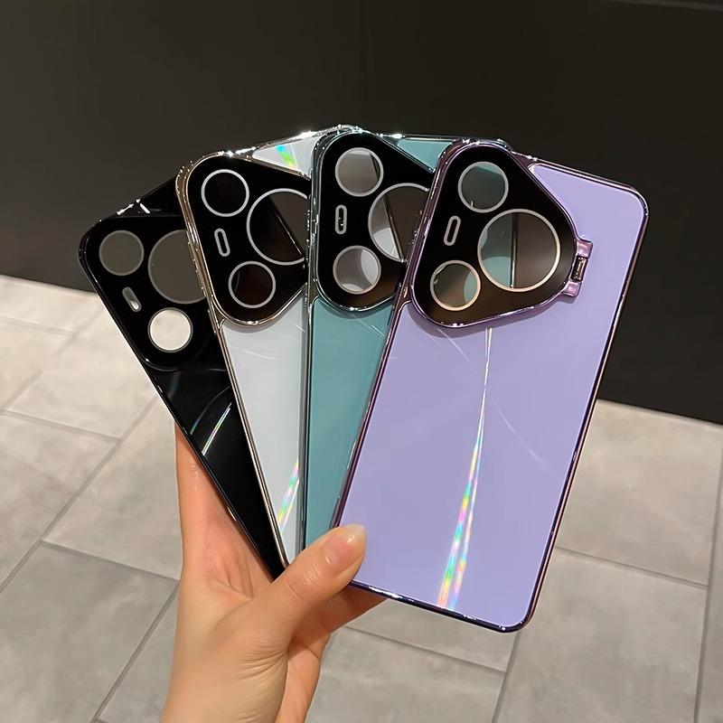 CD Patterned Laser Lens Bracket Suitable for Huawei Pura70pro Mobile Phone Case New P70 Full Inclusive Anti Fall Protection Case