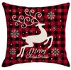 New Black and Red Plaid Elk Christmas Festive Pillowcase Christmas Tree Car Cushion Cover