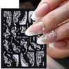 1 Sheet White Embossed Flower Lace 5D Sticker Decal Wedding Nail Art Designs Floral Manicure Decor Nail Art Decorations
