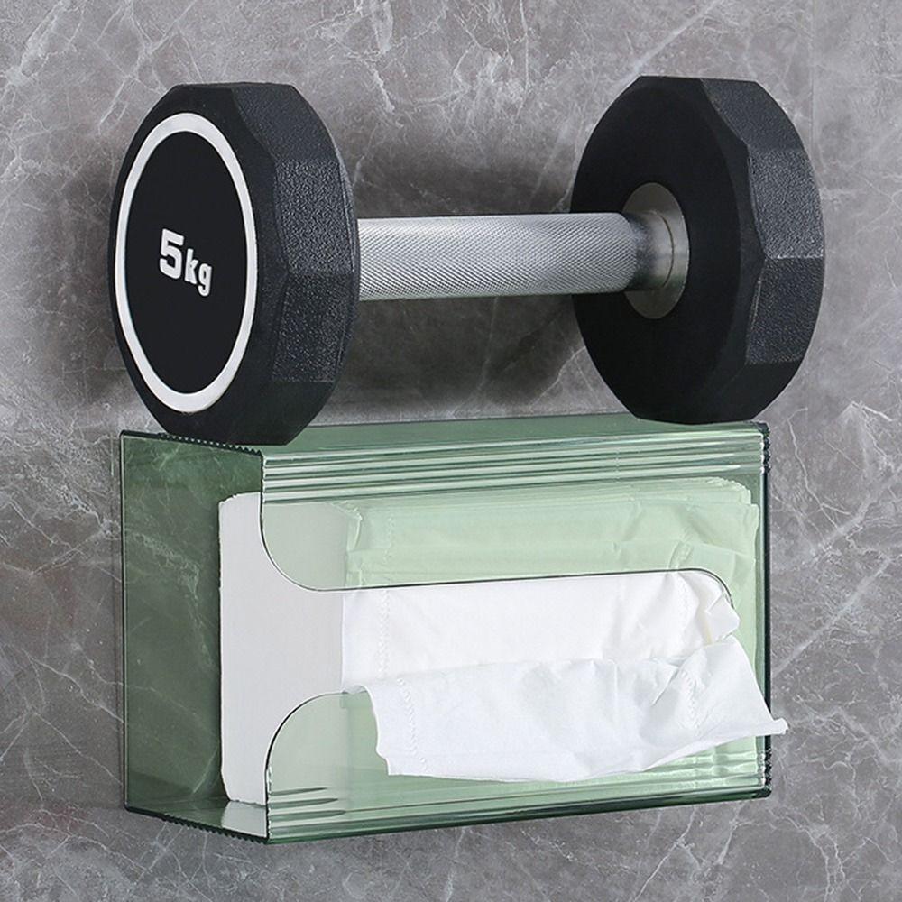 Cutie de șervețele montată pe perete Transparentă Cutie de depozitare prosoape de față cu față în jos Suport pentru hârtie de șervețel cu capacitate mare fără perforare