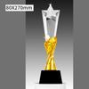 Customized Five pointed Star Pillar Crystal Trophy, Excellent Souvenir Reward Home Decoration Honor Gold Silver Copper Medal 1Pc