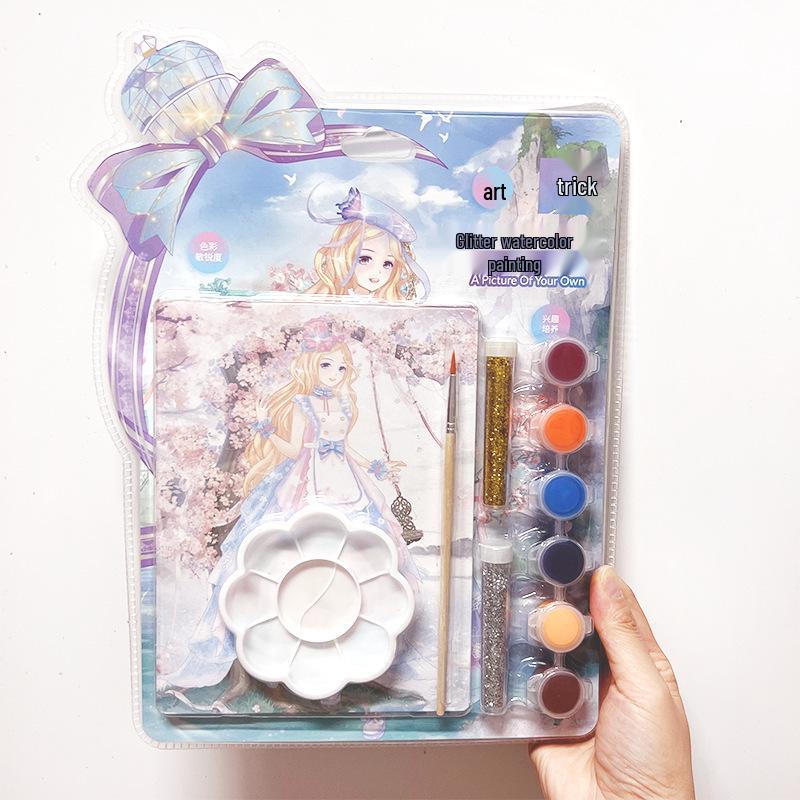 

Miracle Nikki Набор акварели с золотой пудрой и Книга для рисования принцесс для студентов