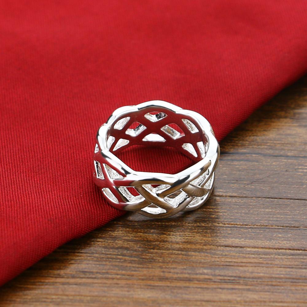 Pierścionek ze srebra próby 925, klasyczny damski pierścionek z siateczki, szykowna biżuteria, pierścionek z ogonem, akcesoria na przyjęcie koktajlowe, rozmiar 6#-9#