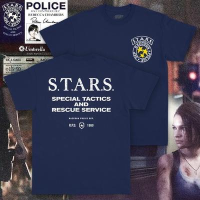 Resident Evil S.T.A.R.S. Raccoon Police Dep. Navy Tee Unisex (2-sided) S-5XL Unisex T-Shirt