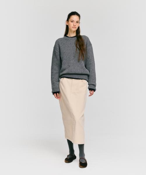 DEPOUND Wool Blend Round Pullover [Grey]