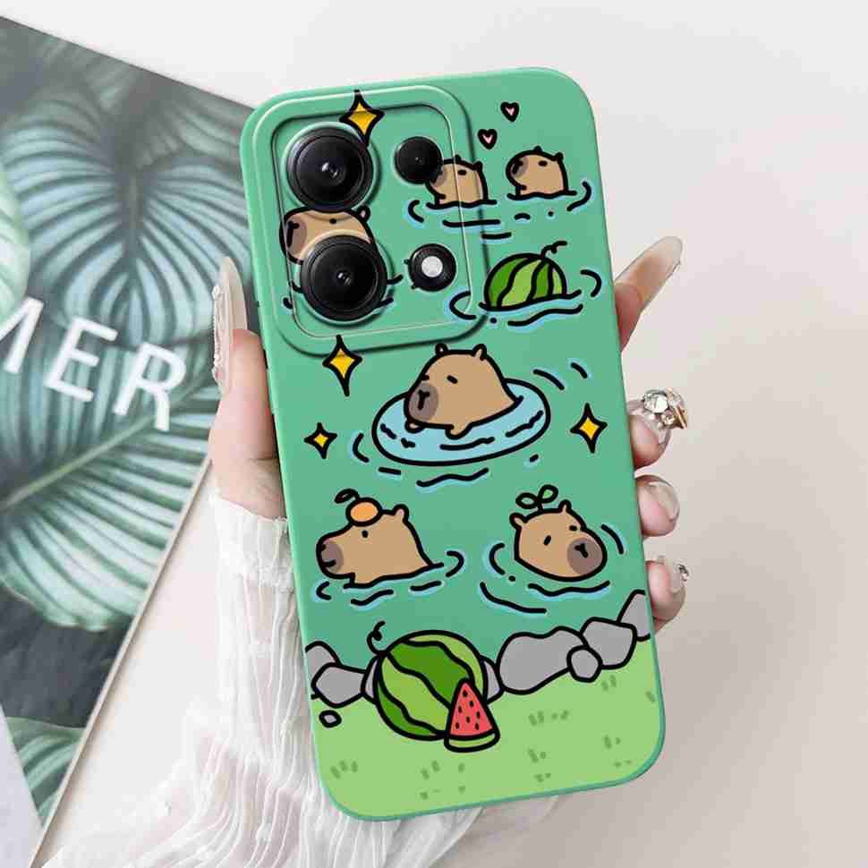 Simple Silicone Case For Redmi Note14S 4G Cute Panda Rabbit Shockproof Back Cover Note14 For Xiaomi Redmi Note 14 14S Cases